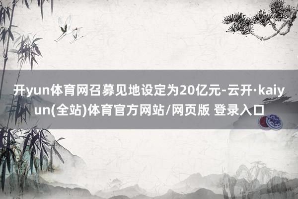 开yun体育网召募见地设定为20亿元-云开·kaiyun(全站)体育官方网站/网页版 登录入口