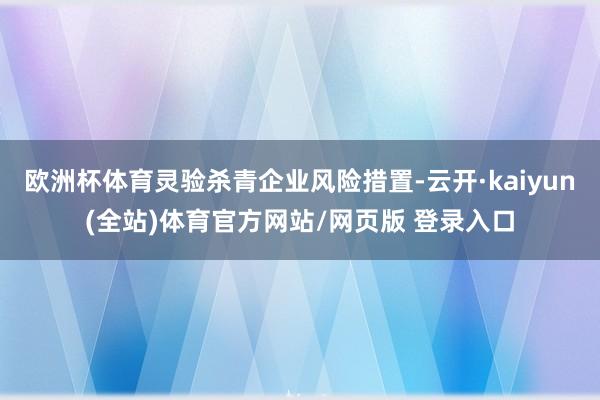 欧洲杯体育灵验杀青企业风险措置-云开·kaiyun(全站)体育官方网站/网页版 登录入口