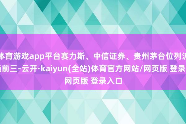 体育游戏app平台赛力斯、中信证券、贵州茅台位列沪股通前三-云开·kaiyun(全站)体育官方网站/网页版 登录入口