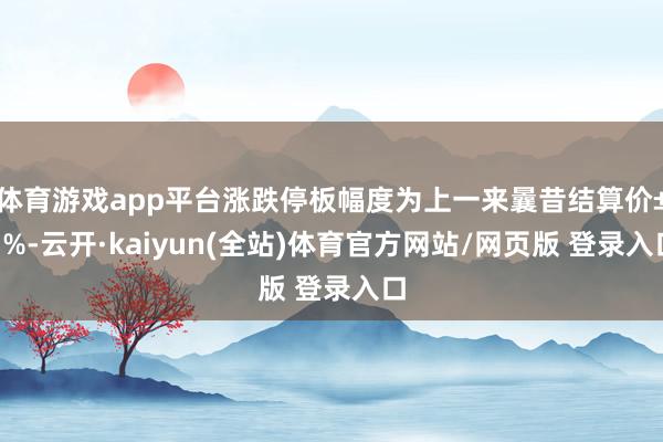 体育游戏app平台涨跌停板幅度为上一来曩昔结算价±3%-云开·kaiyun(全站)体育官方网站/网页版 登录入口