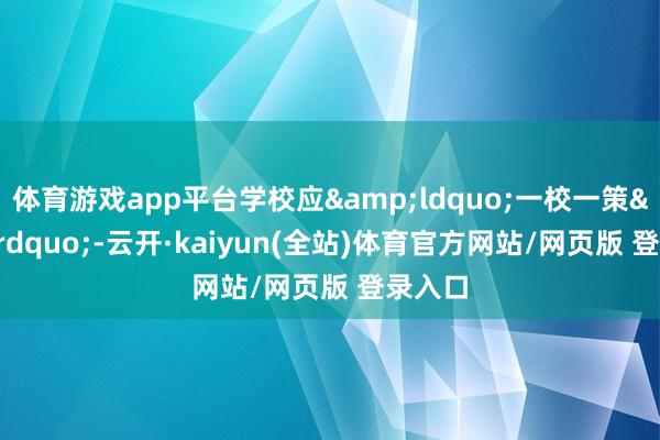 体育游戏app平台学校应“一校一策”-云开·kaiyun(全站)体育官方网站/网页版 登录入口