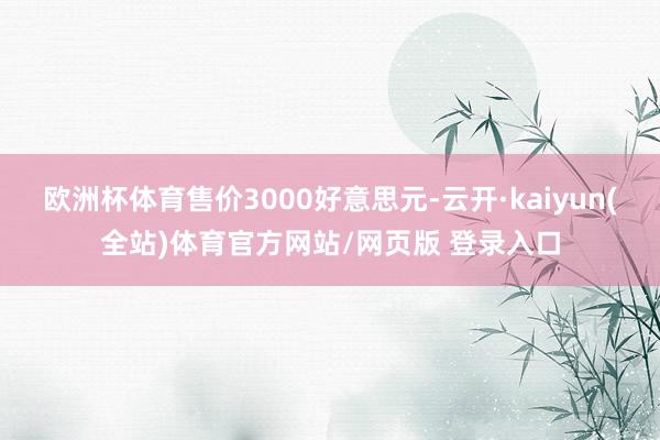 欧洲杯体育售价3000好意思元-云开·kaiyun(全站)体育官方网站/网页版 登录入口