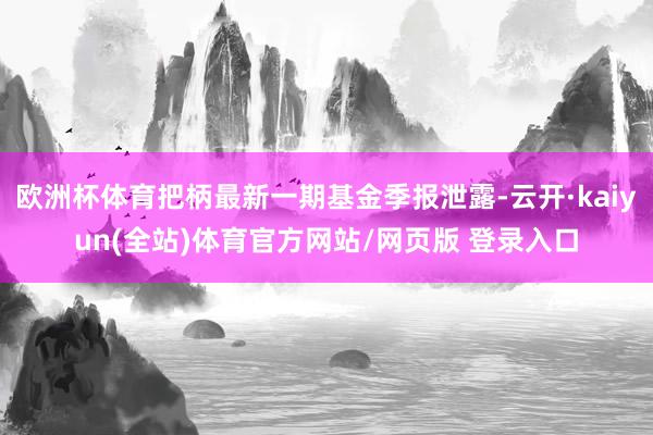 欧洲杯体育把柄最新一期基金季报泄露-云开·kaiyun(全站)体育官方网站/网页版 登录入口