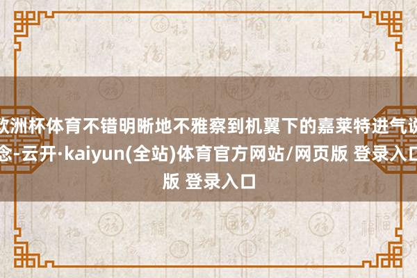 欧洲杯体育不错明晰地不雅察到机翼下的嘉莱特进气说念-云开·kaiyun(全站)体育官方网站/网页版 登录入口