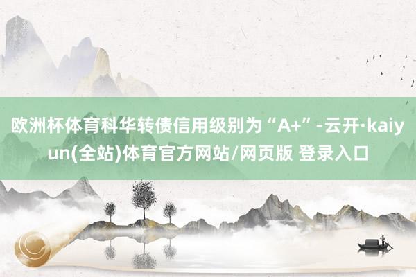 欧洲杯体育科华转债信用级别为“A+”-云开·kaiyun(全站)体育官方网站/网页版 登录入口