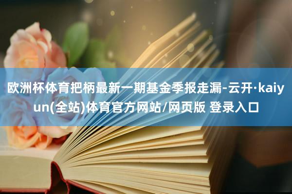 欧洲杯体育把柄最新一期基金季报走漏-云开·kaiyun(全站)体育官方网站/网页版 登录入口