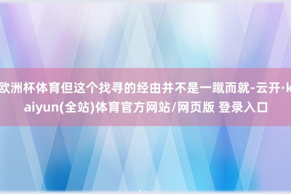 欧洲杯体育但这个找寻的经由并不是一蹴而就-云开·kaiyun(全站)体育官方网站/网页版 登录入口
