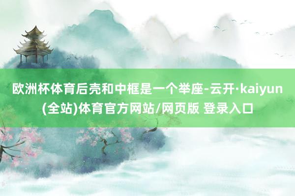 欧洲杯体育后壳和中框是一个举座-云开·kaiyun(全站)体育官方网站/网页版 登录入口