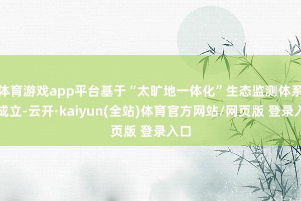 体育游戏app平台基于“太旷地一体化”生态监测体系的成立-云开·kaiyun(全站)体育官方网站/网页版 登录入口