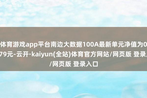 体育游戏app平台南边大数据100A最新单元净值为0.7379元-云开·kaiyun(全站)体育官方网站/网页版 登录入口